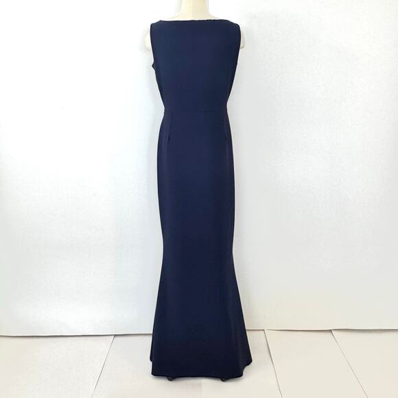 Chiara Boni La Petite Robe Trumpet Long Gown Dress Navy Size IT 52 (US XL) - Picture 7 of 12